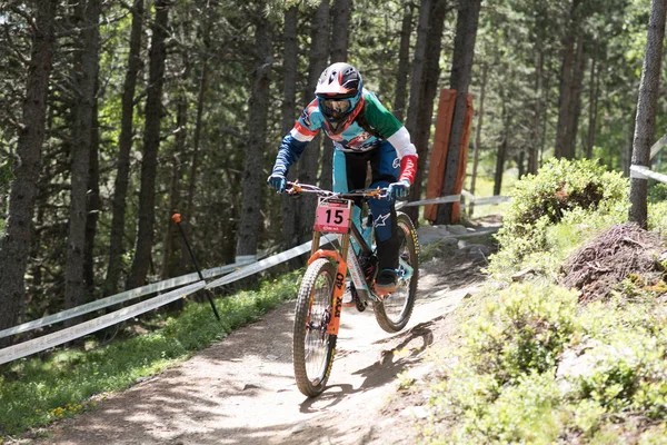 Vallnord Andorra Juli 2018 Während Seines Qualifikationsrennens Uci Mountainbike Weltcup — Stockfoto