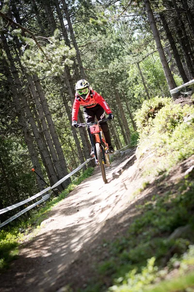 Vallnord Andorra Července 2018 Během Svého Kvalifikačního Závodu Uci Mountain — Stock fotografie