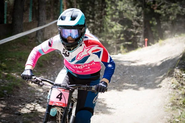 Vallnord Andorra Julho 2018 Durante Sua Corrida Qualificação Copa Mundo — Fotografia de Stock