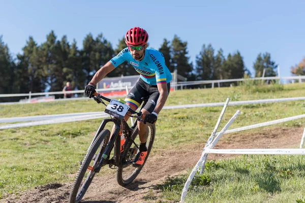 Vallnord Andorra Julho Ciclista Mercedes Benz Uci Mtb World Cup — Fotografia de Stock