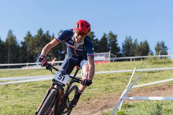 Vallnord Andorra Julho Ciclista Mercedes Benz Uci Mtb World Cup — Fotografia de Stock