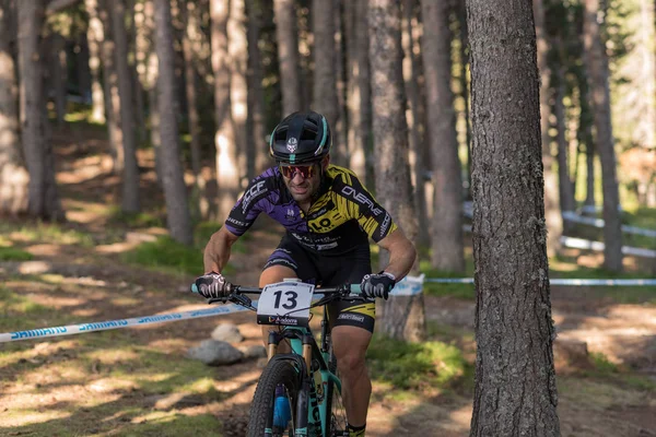 Vallnord Andorre Juillet Cycliste Dans Mercedes Benz Uci Mtb World — Photo