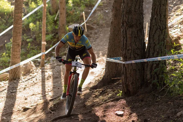 Vallnord Andorre Juillet Cycliste Dans Mercedes Benz Uci Mtb World — Photo