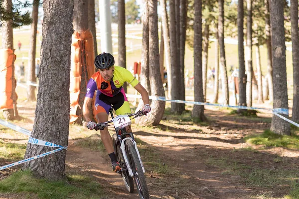 Vallnord Andorre Juillet Cycliste Dans Mercedes Benz Uci Mtb World — Photo