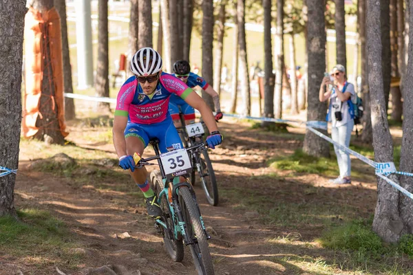 Vallnord Andorra Července Cyklista Mercedes Benz Uci Mtb Světový Pohár — Stock fotografie