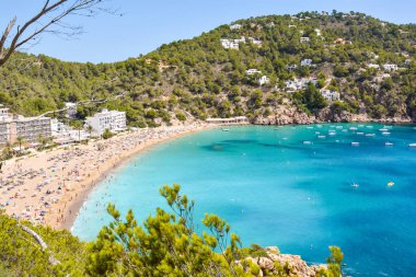 Cala Sant Vicent, Ibiza, Islas Baleares / Spain : 22/08/2016 Beautiful view in Cala Sant Vicent, Ibiza, Islas Baleares, Spain