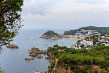 Tossa de Mar Şehir Manzarası, Costa Brava, Catalunya, İspanya