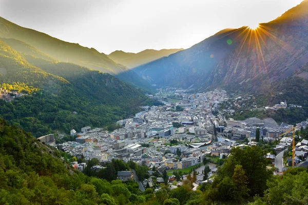 Andorra La Vella Yazı Şehir manzarası, Andorra.