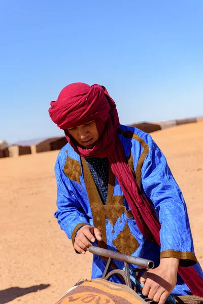 Erg Chebbi Désert Sahara Maroc Octobre 2017 Bereber Dans Désert — Photo