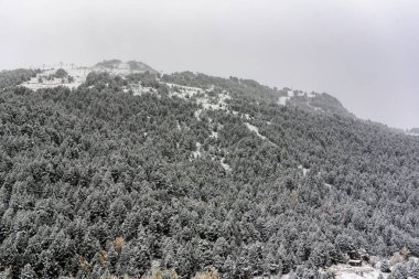 Canillo, Andorra sonbaharda ilk kar.