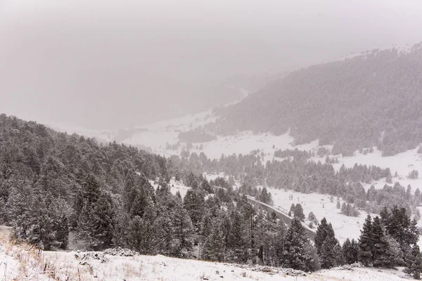 Primera Nieve Otoño Canillo Andorra — Foto de Stock