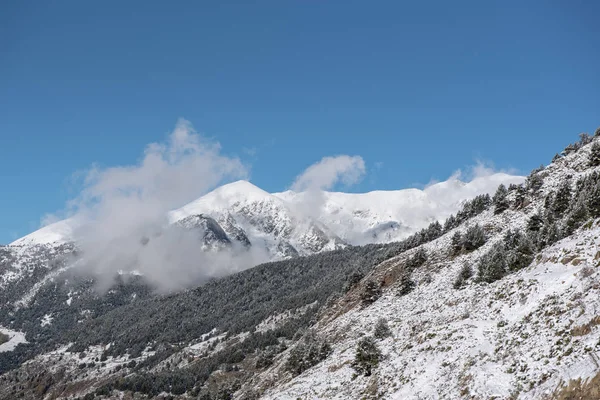 Beau Paysage Soldeu Canillo Andorre Par Matin Automne Dans Ses — Photo