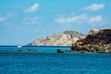 Aigues Blanques, Santa Eulalia des Riu, Ibiza, Espaa 2015 june 28 : Beautiful day in Aigues Blanques, Santa Eulalia des Riu, Ibiza.