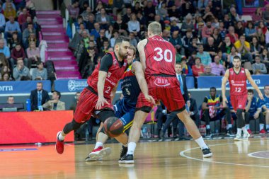 Andorra La vella, Andorra - Ekim 2018 - oyuncular eylem Liga Acb Endesa maç Mora Banc Andorra M.ö. arasında ve Montakit Fuenlabrada, son Puan 89-88, üzerinde 10 Mart 2019, nda Andorra.