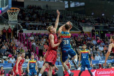 Andorra La vella, Andorra - Ekim 2018 - oyuncular eylem Liga Acb Endesa maç Mora Banc Andorra M.ö. arasında ve Montakit Fuenlabrada, son Puan 89-88, üzerinde 10 Mart 2019, nda Andorra.
