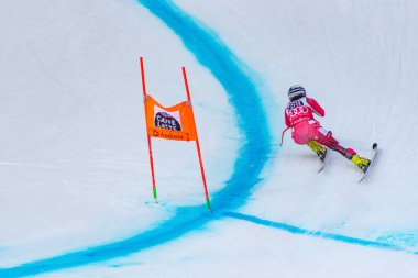 Nicole Schmidhofer Aut Andorra Soldeu-El Tarter Fis Alp Disiplini Dünya Kupası Finalleri Kayak Dünya Finalleri Downhill Erkekler yarışı için Prueba koşmak yer alır, Mart'ta 12, 2019.