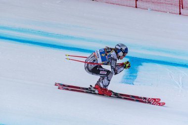 Matthias Mayer Aut Kayak dünya Finalleri yokuş aşağı erkek yarış, FIS Alp Kayak Dünya Kupası finallerinde Soldeu El Tarter, Andorra, için 11 Mart 2019 üzerinde çalıştırmak Prueba alır.