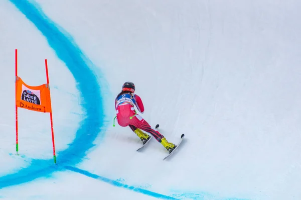 Mikaela Shiffrin Usa Deltar Loppet Springa För Mens Slalom Loppet — Stockfoto