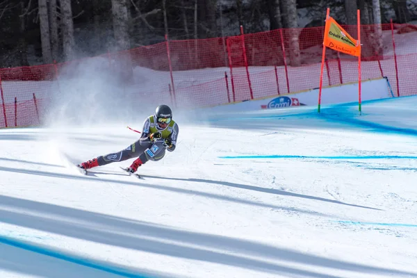 Mikaela Shiffrin Usa Vesz Részt Versenyen Fut Férfi Szlalom Versenyen — Stock Fotó