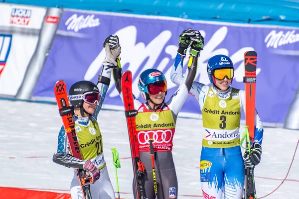 Slalom narciarski świat finał gigant - kobiety — Zdjęcie stockowe