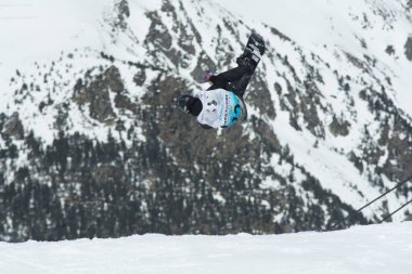El Tarter, Andorra: 26 Şubat 2017:13 baskı toplam mücadele Masters of Freestyle 2017 yılında Grandvalira Andorra.