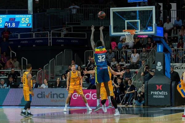 Andorra Vella Andorra Jugadores Acción Liga Acb Endesa Partido Entre — Foto de Stock