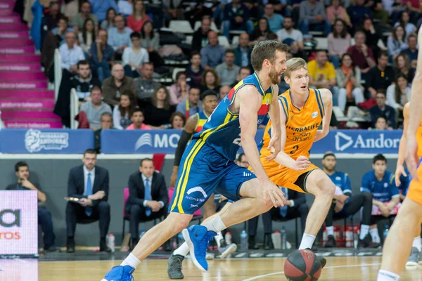 Andorra Vella Andorra Giocatori Azione Alla Partita Liga Acb Endesa — Foto Stock