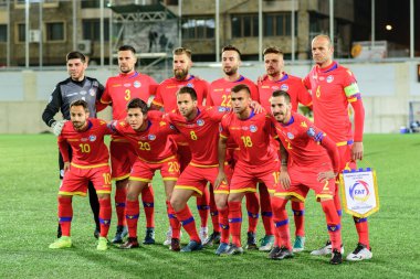 Andorra la Vella, Andorra-Mart 25 2019-Andorra vs Arnavutluk, final puanı ve 0-3 Alb arasında Avrupa Şampiyonası eleme maç maç eylem oyuncular.