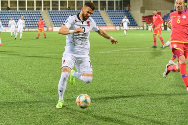 Andorra la Vella, Andorra-Mart 25 2019-Andorra vs Arnavutluk, final puanı ve 0-3 Alb arasında Avrupa Şampiyonası eleme maç maç eylem oyuncular.
