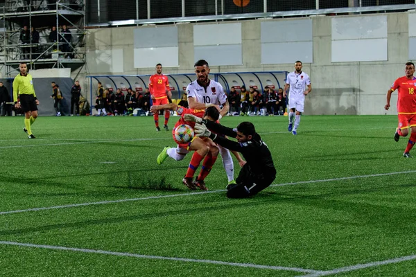 Andorra Vella Andorra Marzo 2019 Jugadores Acción Partido Clasificatorio Del — Foto de Stock