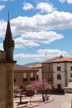 Cityscape of Canillas de Rio Tuerto, La Rioja, İspanya.