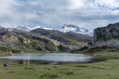 Picos de Europa Milli Parkı'ndaki Covadonga Gölleri, Asturias, Spai