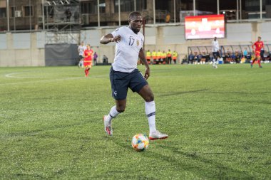 Andorra La vella, Andorra - 11 Haziran 2019 - Andorra - Fransa ile Oynanan Avrupa Şampiyonası Eleme Maçında Oyuncular , final skoru Ve 0 - 4 Fra.