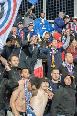 Andorra La vella, Andorra - 11 Haziran 2019 - Andorra - Fransa ile Oynanan Avrupa Şampiyonası Eleme Maçında Oyuncular , final skoru Ve 0 - 4 Fra.