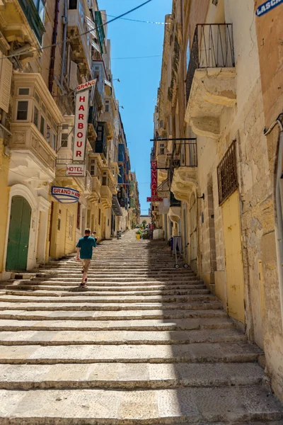 Valleta Malta 2019 Mai Straße Von Valleta Maltas Hauptstadt Stadtbild — Stockfoto