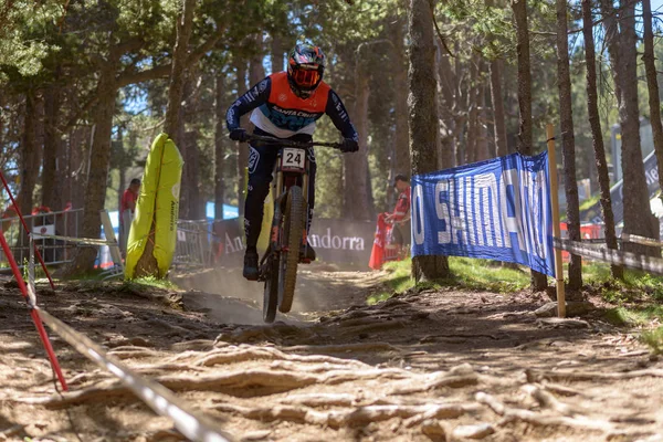 Vallnord Andorre Juillet 2019 Cycliste Coupe Mondiale Vtt Mercedes Benz — Photo