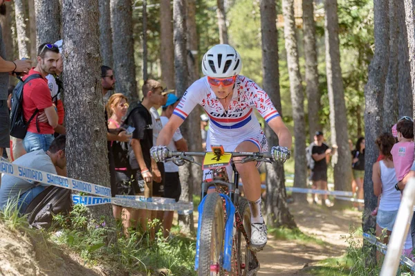 Vallnord Andorra Julio 2019 Ciclista Mercedes Benz Uci Mtb World — Foto de Stock