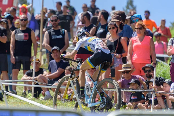 Vallnord Andorre Juillet 2019 Cycliste Mercedes Benz Uci Mtb World — Photo