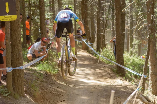 Vallnord Andorre Juillet 2019 Les Cyclistes Coupe Mondiale Vtt Mercedes — Photo