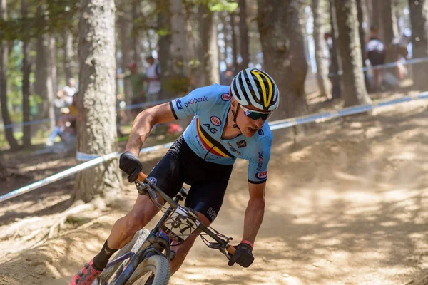 Vallnord Andorre Juillet 2019 Les Cyclistes Coupe Mondiale Vtt Mercedes — Photo