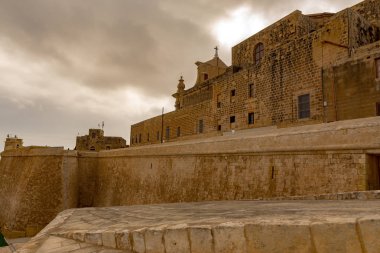 Victoria, Malta-Mayıs 13, 2019: Cittadella görünümü, Victoria 'da kuvvetlendirilmiş şehir. Bu UNESCO Dünya mirası siteleri listesinde.