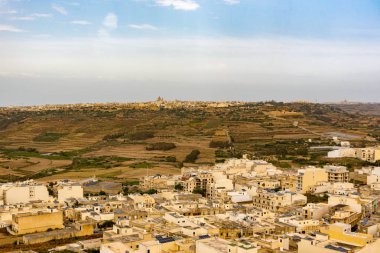Victoria, Malta-Mayıs 13, 2019: Cittadella görünümü, Victoria 'da kuvvetlendirilmiş şehir. Bu UNESCO Dünya mirası siteleri listesinde.