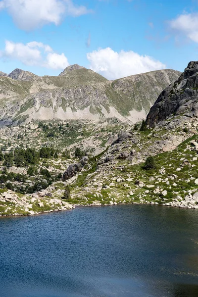 Reflexión Lago Circuito Del Lago Pessons Andorra — Foto de Stock