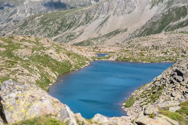 Reflection Lake Circuit Lake Pessons Andorra — Stock Photo, Image