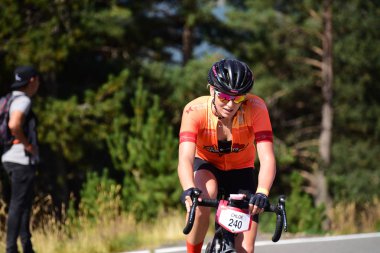 Andorra : Agust 4 2019 : Andorra'da La Purito 2019'da Bisikletçiler. 