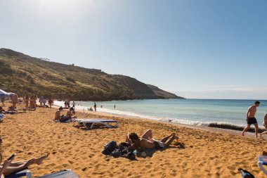 San Blas Beach and Bay, Gozo, Malta : 2019 Mayıs 06 : The Beautifu