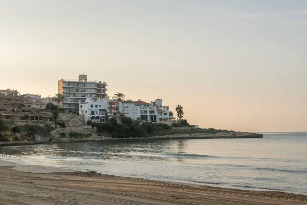 Widok Altafulla Tarragona Hiszpania Plaża Lecie Zachodzie Słońca — Zdjęcie stockowe