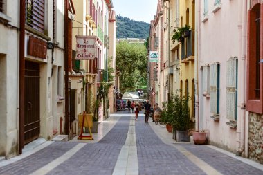 Fransa 'nın Occitania kentindeki güzel ve turistik şehir Collioure..