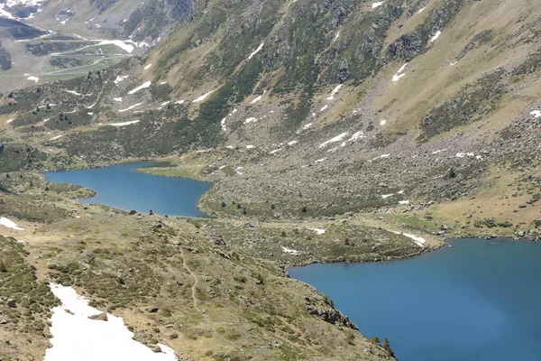 Hermosa Vista Senderismo Los Pirineos Andorra Ordino Cerca Los Lagos — Foto de Stock