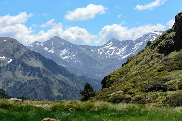 Beautiful View Hiking Andorra Pyrenees Mountains Ordino Lakes Tristaina — Stock Photo, Image